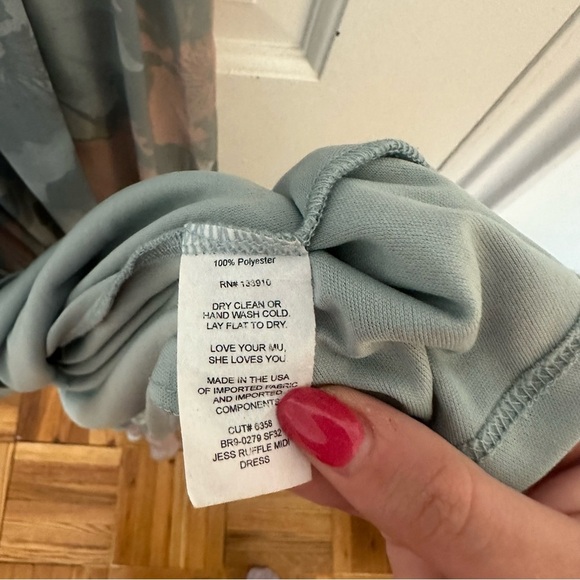 Show Me Your Mumu Jess Ruffle Midi Wrap Ruffle Dress Floral Sage Cocktail Small - Picture 12 of 13